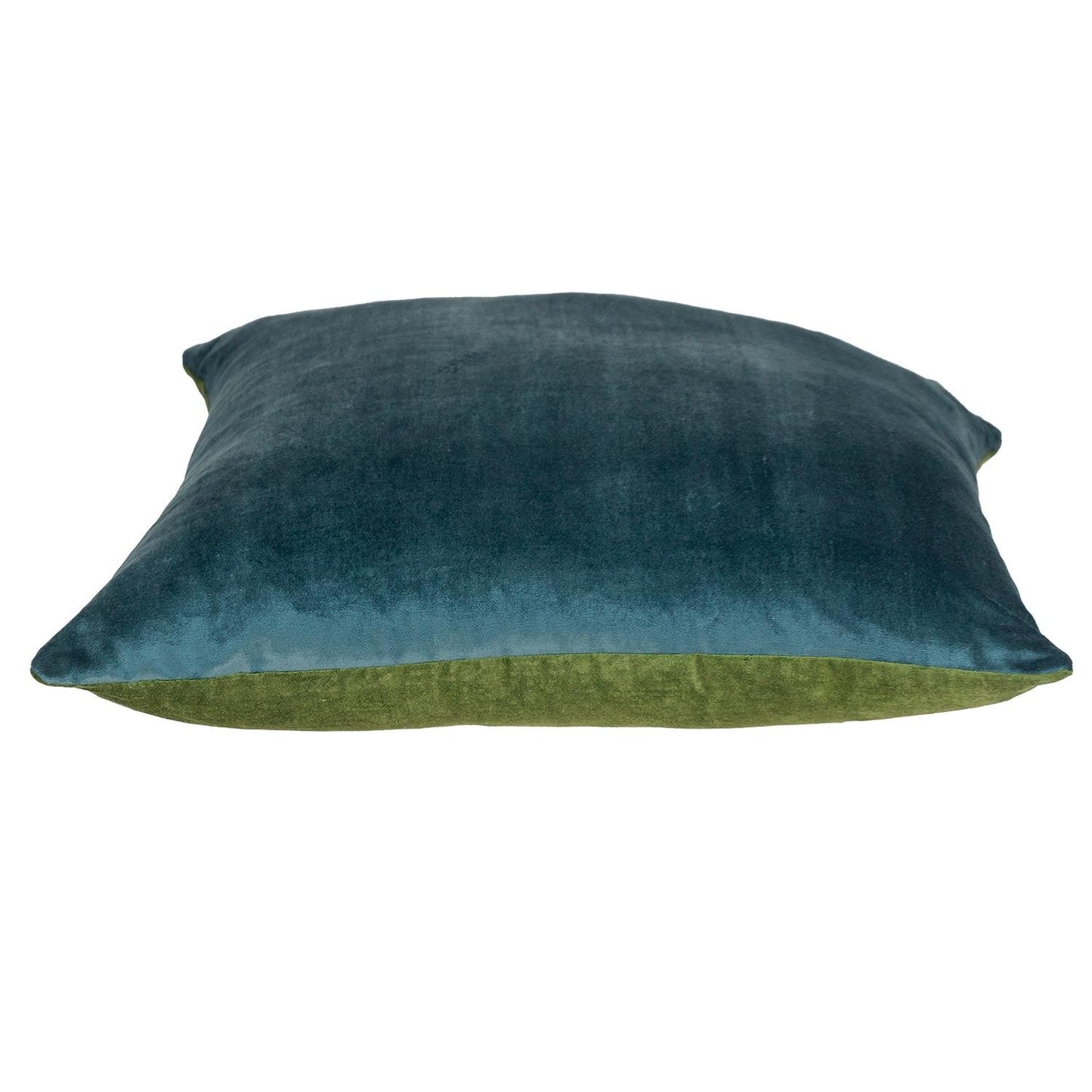 Green and Teal Dual Solid Color Reversible Throw Pillow