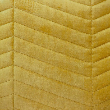 Yellow Quilted Velvet Zig Zag Decorative Lumbar Pillow