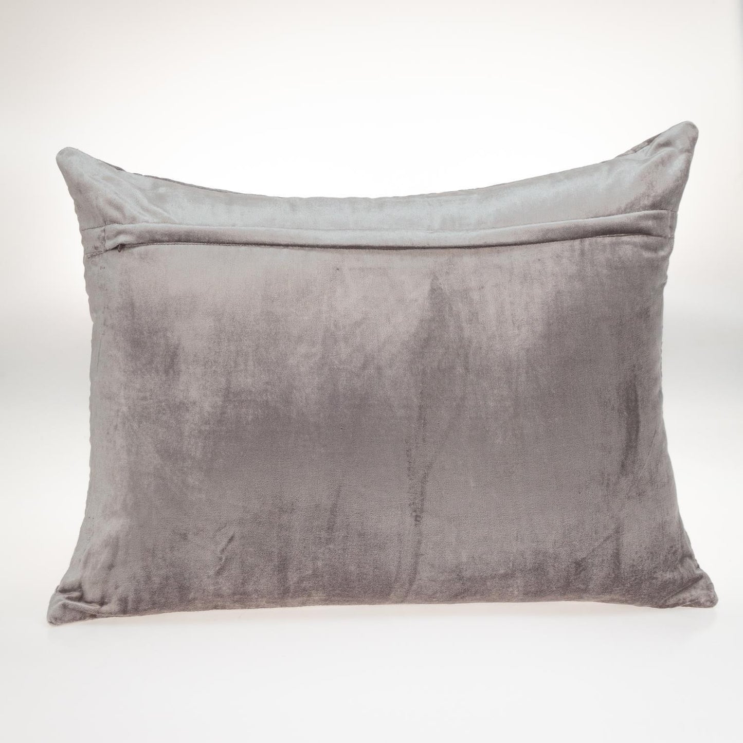 Taupe Quilted Velvet Zig Zag Decorative Lumbar Pillow