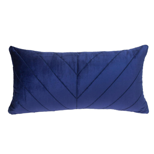 Quilted Velvet Arrows Blue Decorative Lumbar Pillow