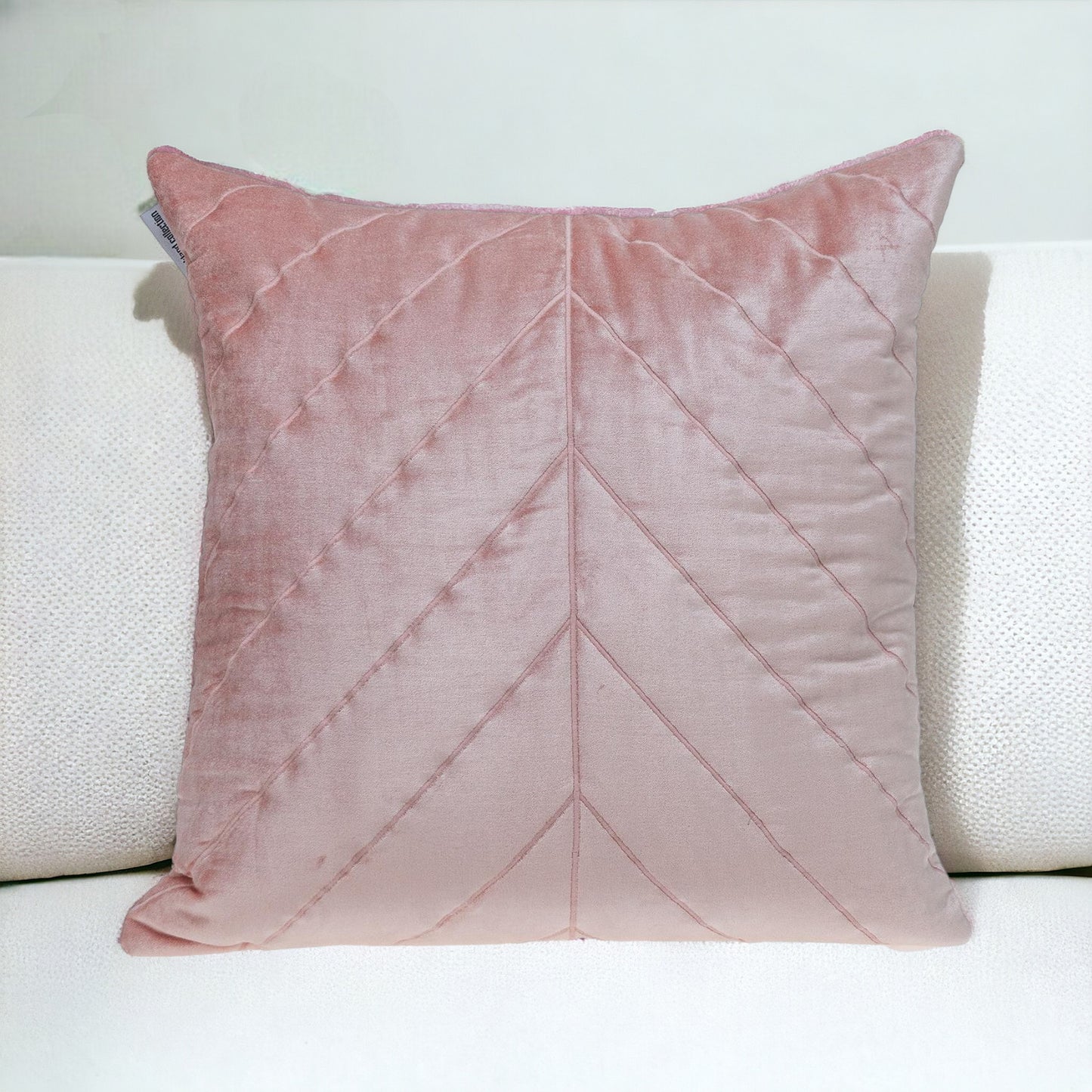 Quilted Velvet Arrows Pink Decorative Throw Pillow