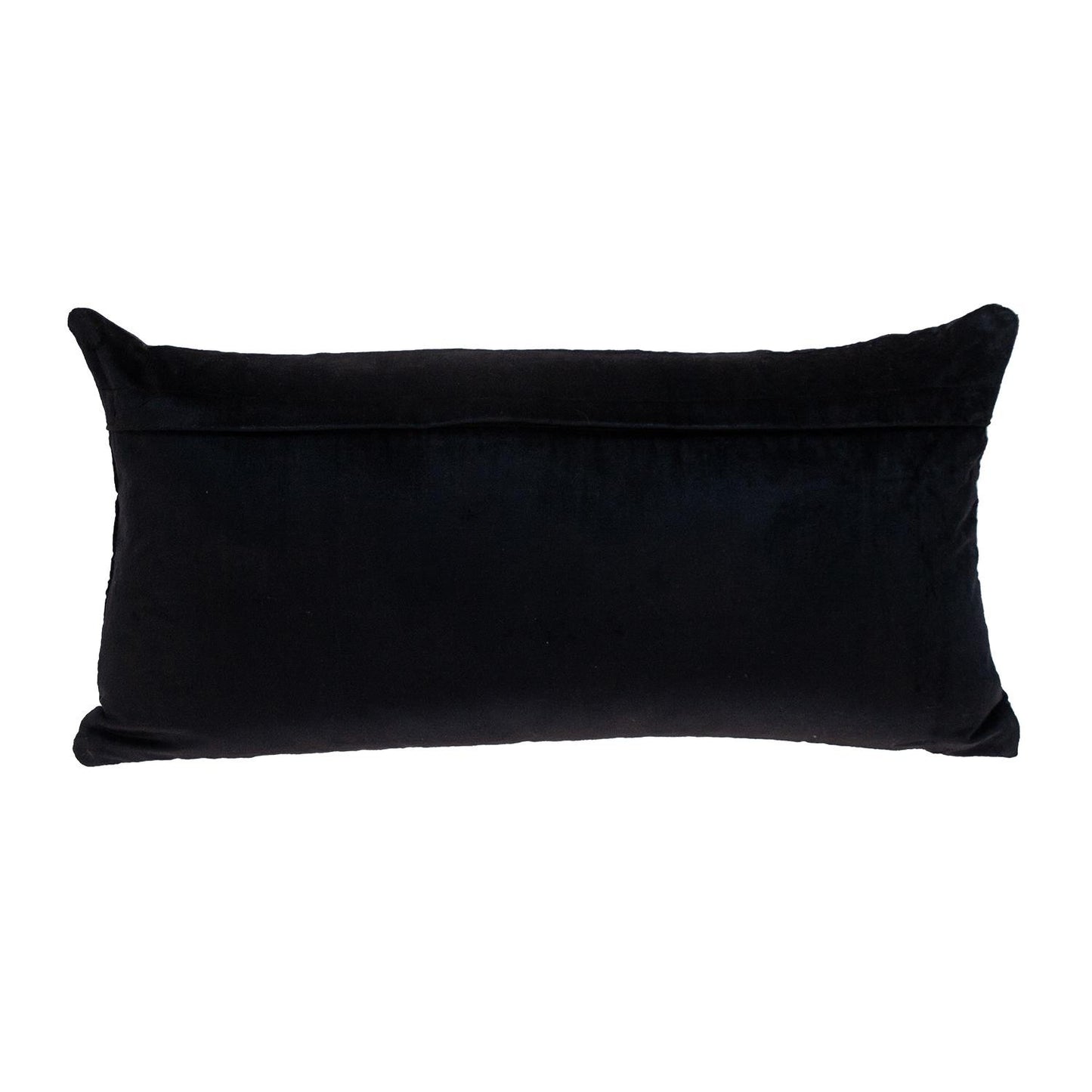 Quilted Velvet Arrows Black Decorative Lumbar Pillow