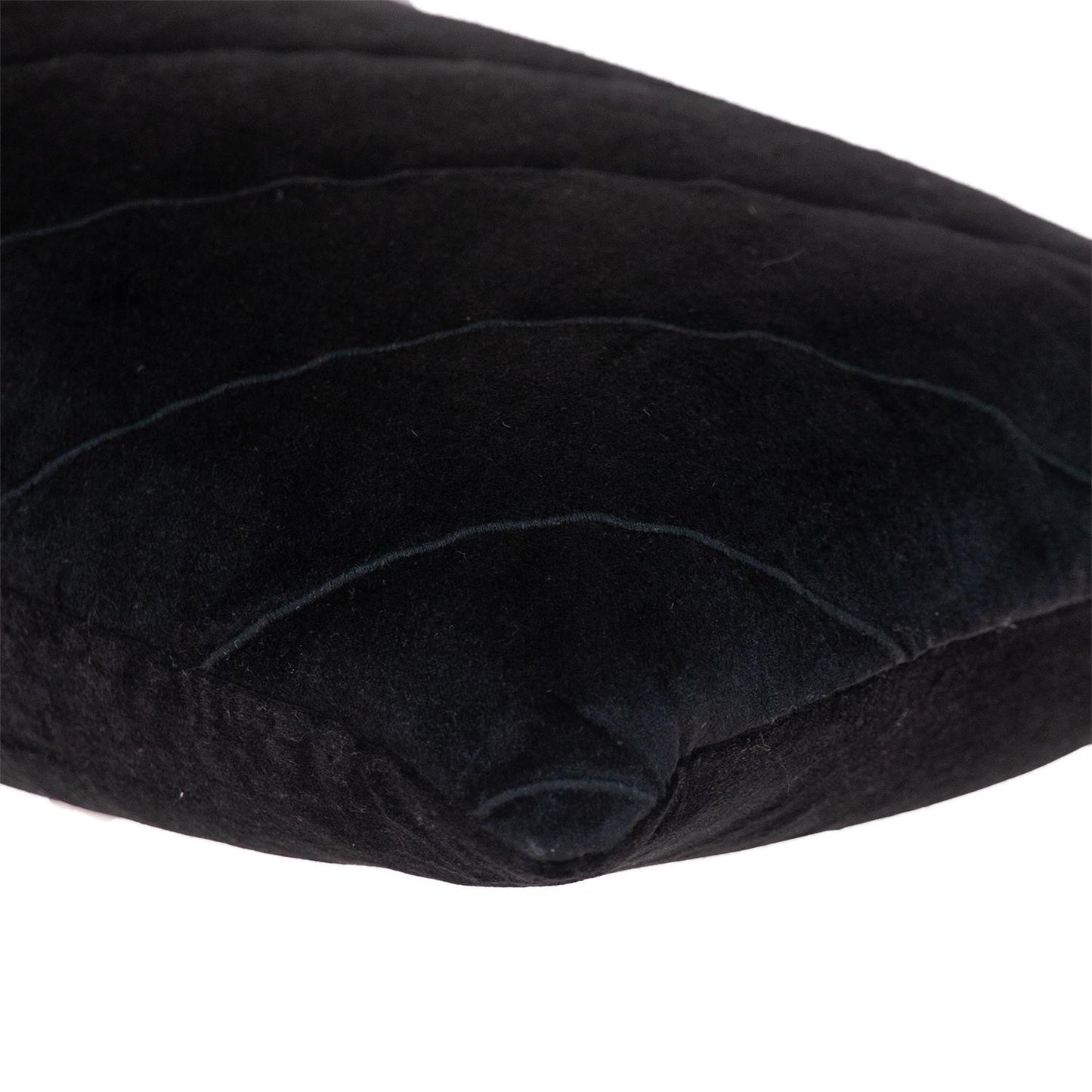 Quilted Velvet Arrows Black Decorative Lumbar Pillow