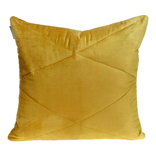 Quilted Yellow Velvet Throw Pillow