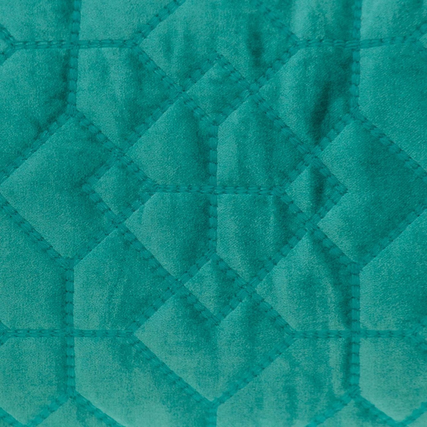 Aqua Quilted Velvet Geo Lumbar Decorative Pillow