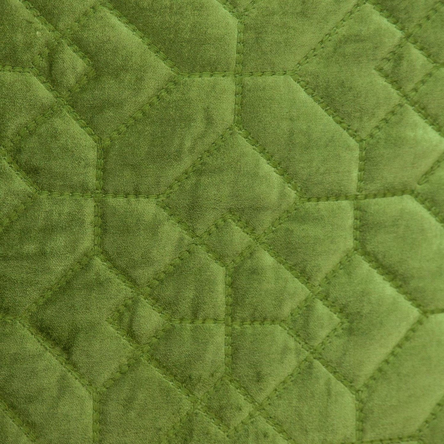 Olive Quilted Velvet Geo Decorative Throw Pillow