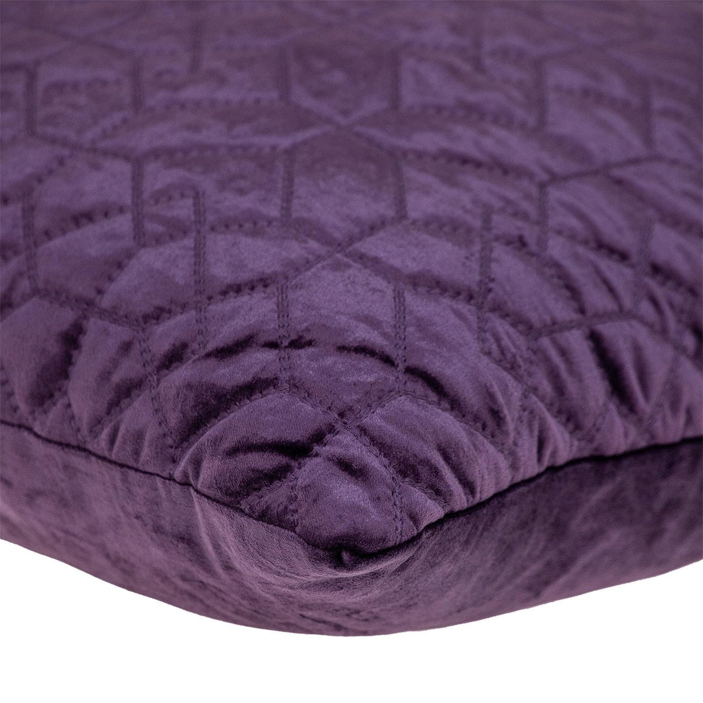 Purple Quilted Velvet Geo Decorative Throw Pillow