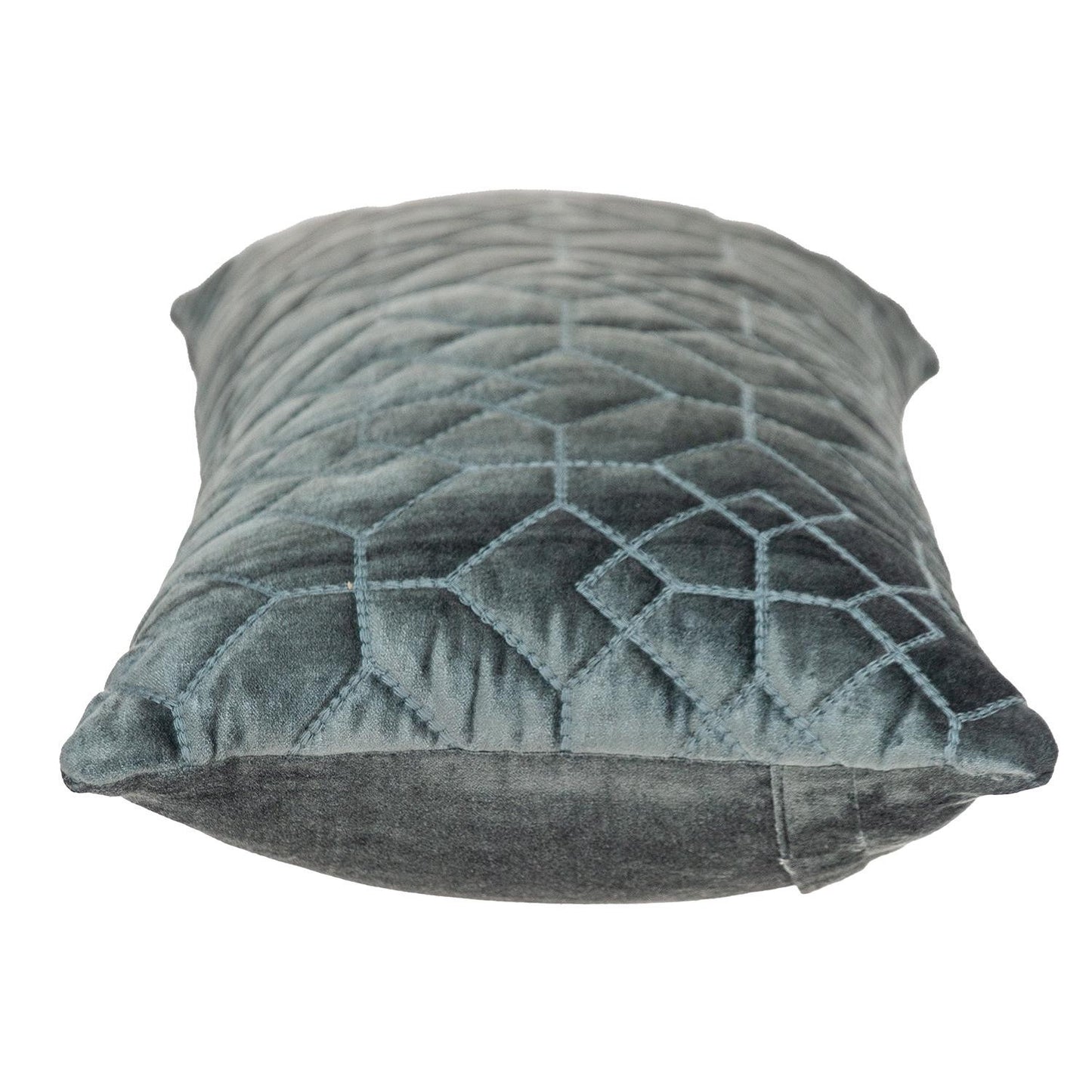 Charcoal Quilted Velvet Geo Lumbar Decorative Pillow