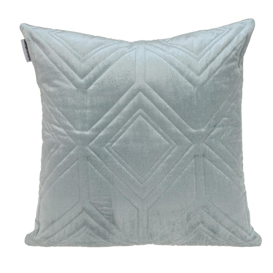 Gray Quilted Diamonds Velvet Solid Color Throw Pillow
