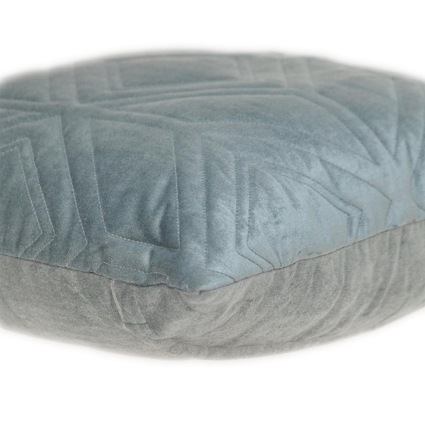Gray Quilted Diamonds Velvet Solid Color Throw Pillow