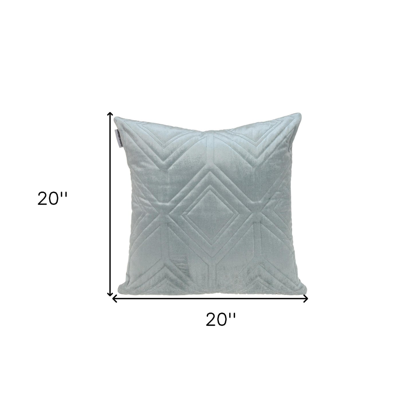 Gray Quilted Diamonds Velvet Solid Color Throw Pillow