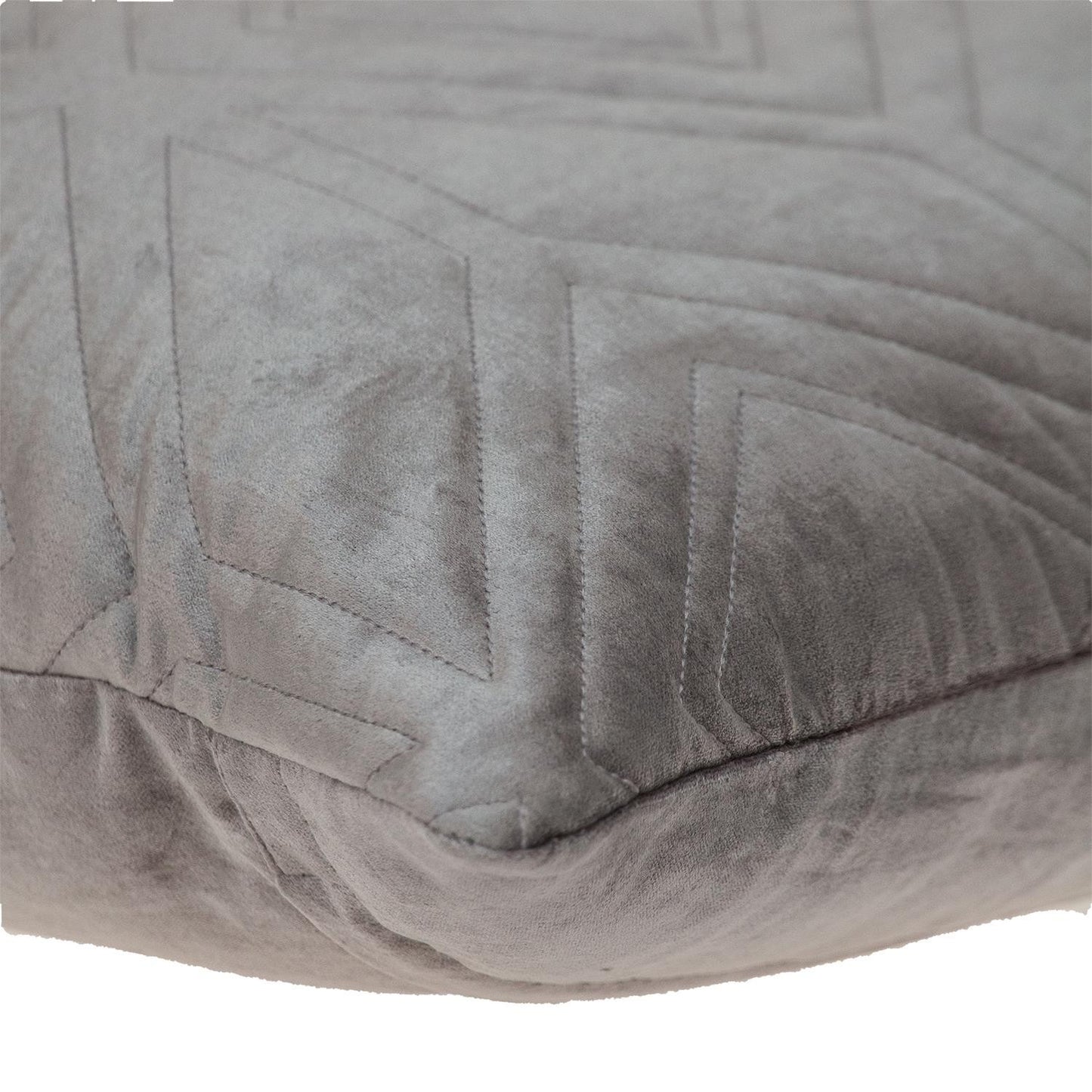 Taupe Quilted Diamonds Velvet Solid Color Throw Pillow