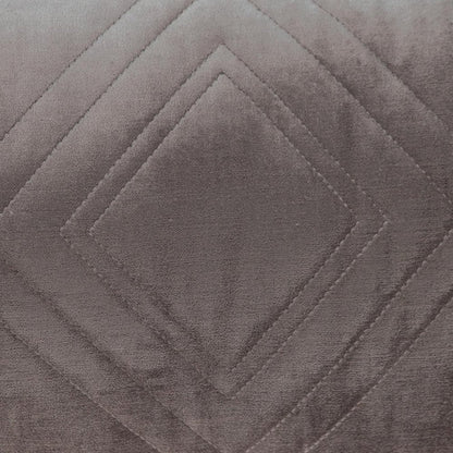Taupe Quilted Diamonds Velvet Solid Color Lumbar Pillow