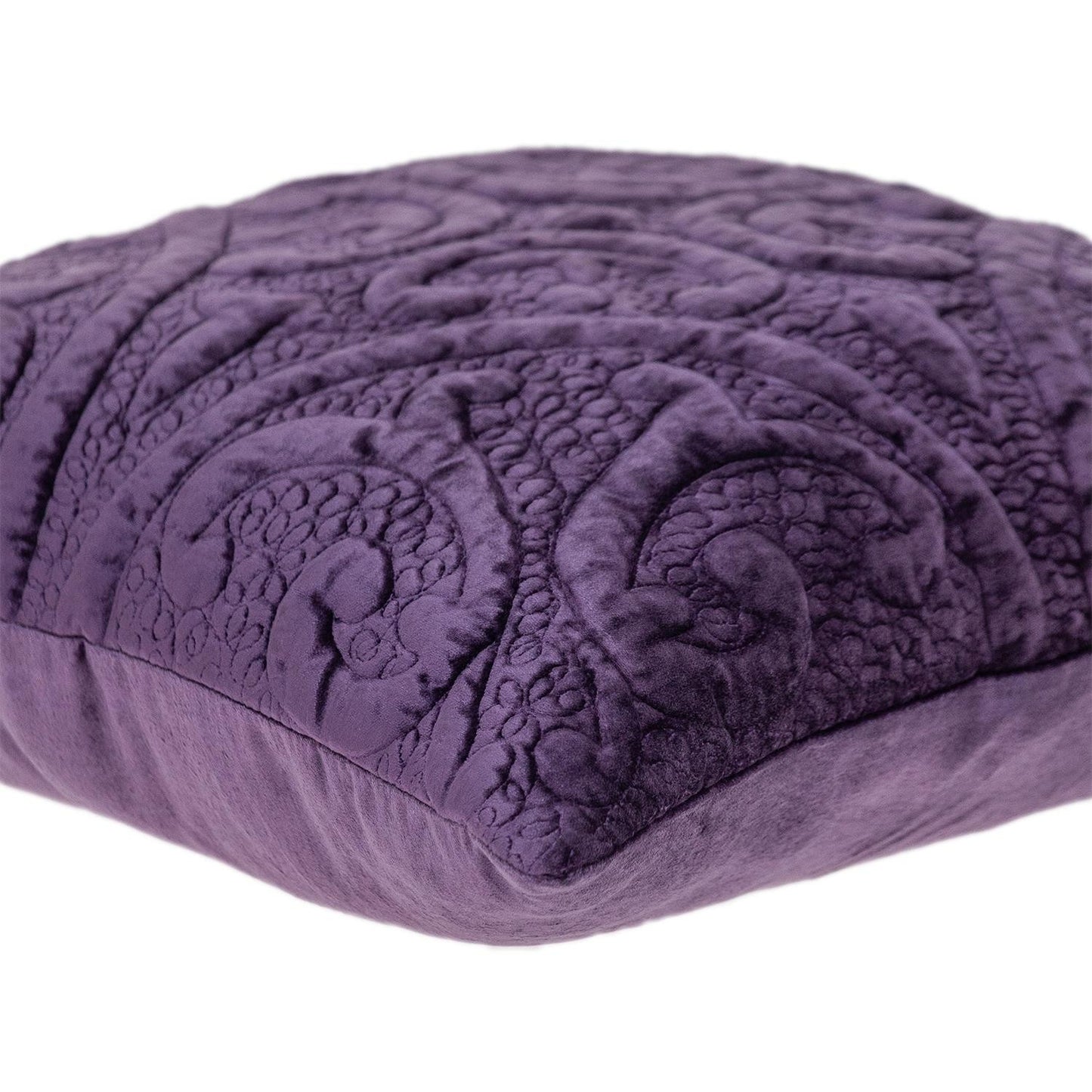 20" Purple Cotton Blend Throw Pillow