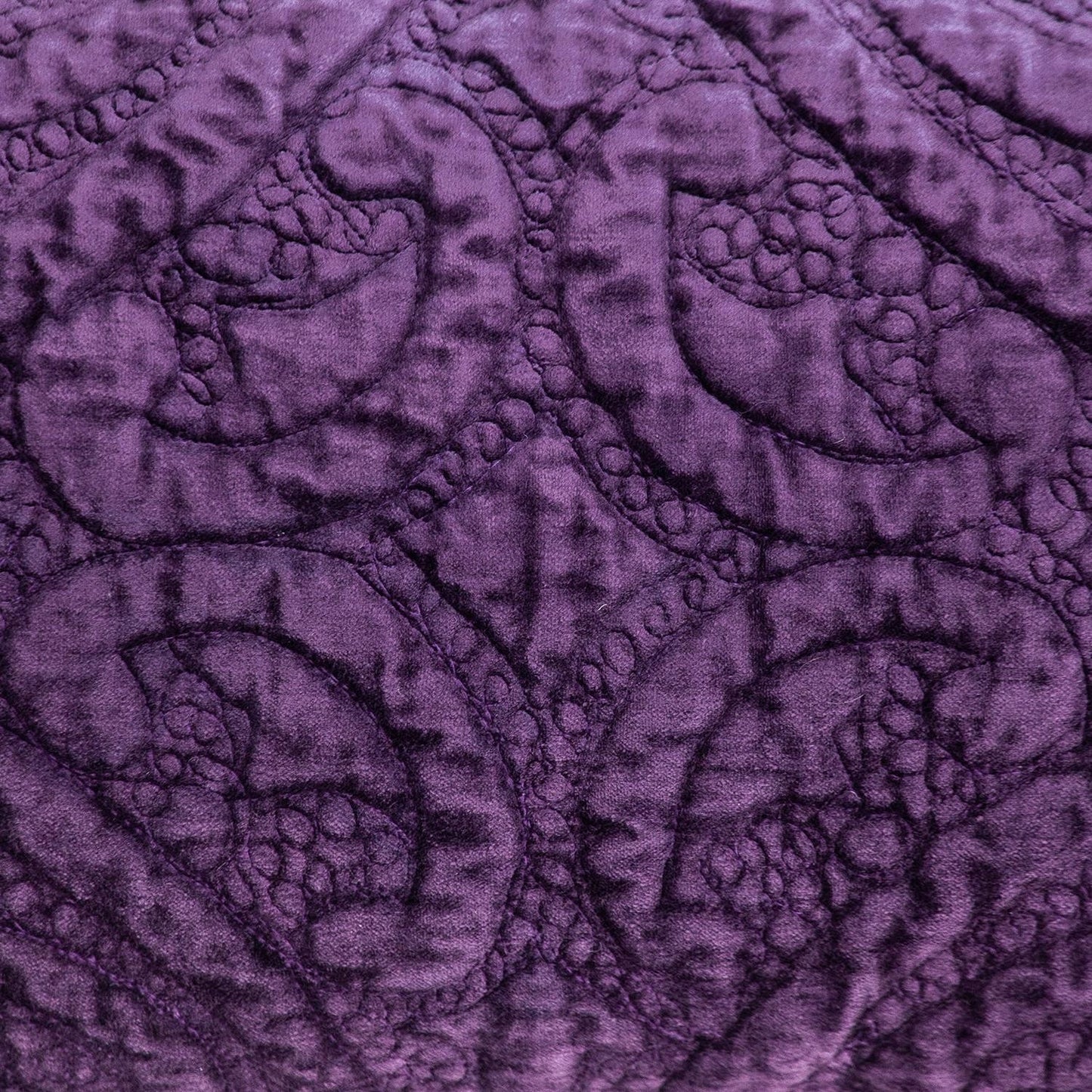 Purple Quilted Velvet Lumbar Throw Pillow