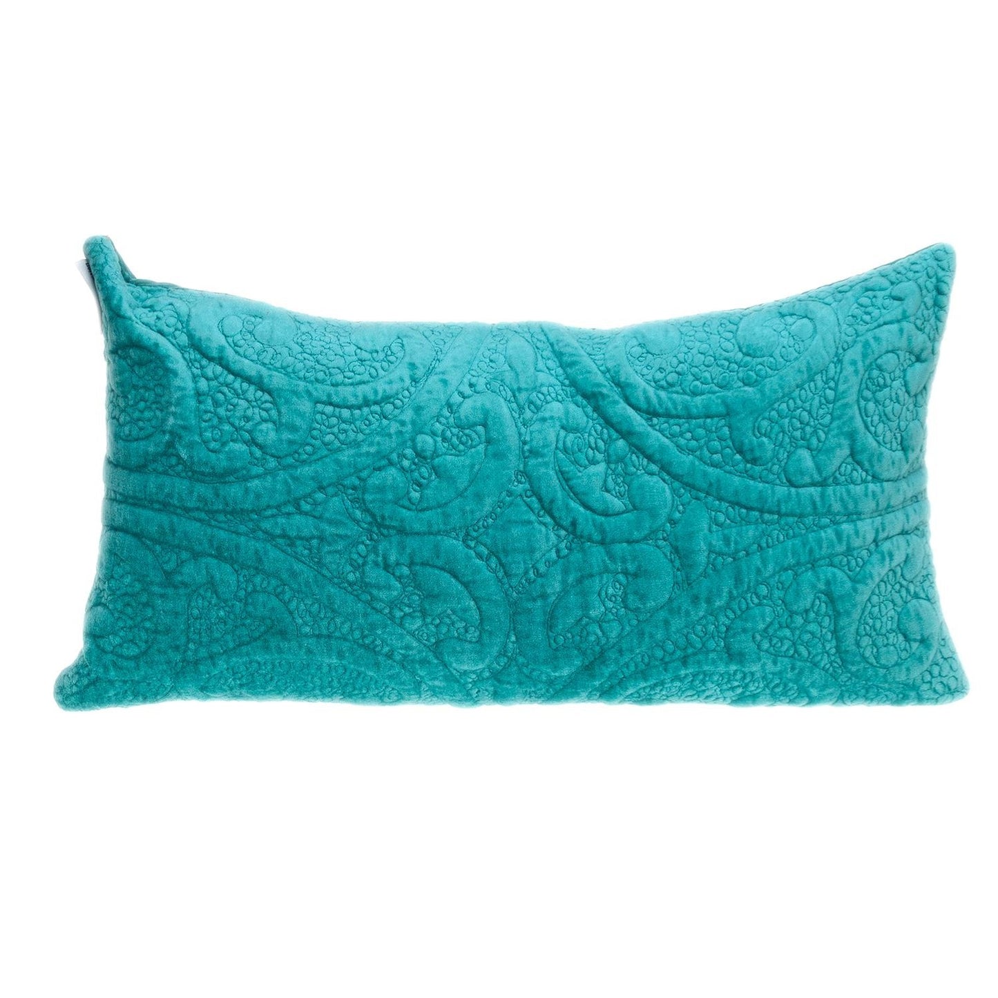 12" X 24" Aqua Cotton Blend Throw Pillow