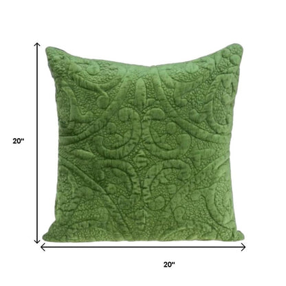 20" OLIVE Cotton Blend Throw Pillow