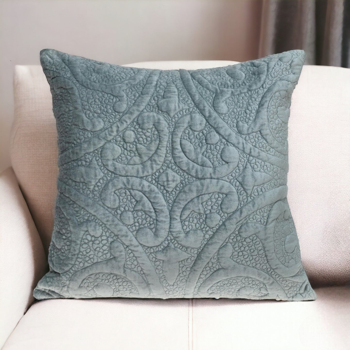 20" Seafoam Cotton Blend Throw Pillow