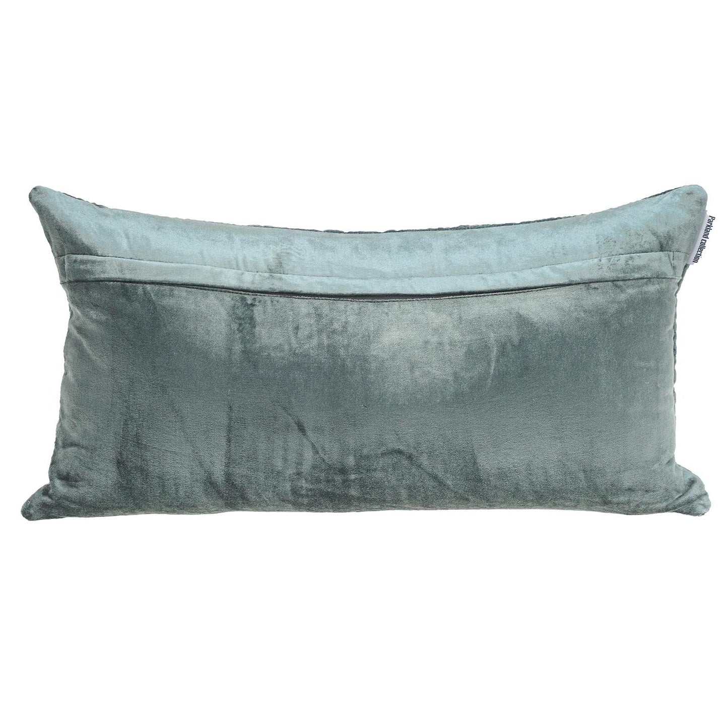 Seafoam Gray Quilted Velvet Lumbar Throw Pillow