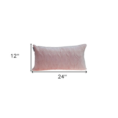 Tufted Diamonds Rose Gold Velvet Lumbar Accent Pillow