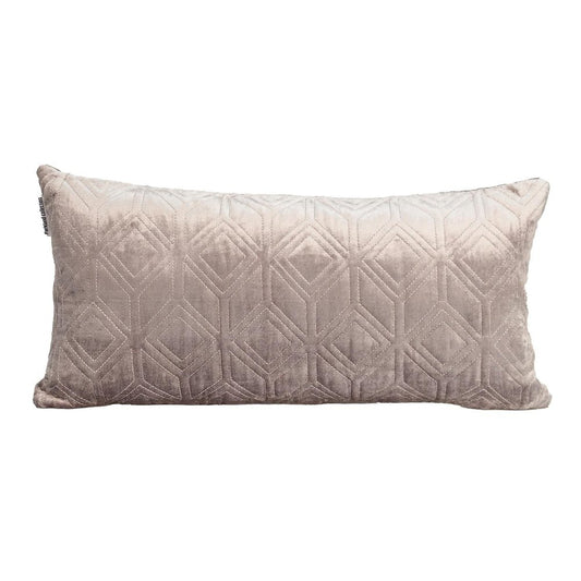 12" X 24" Taupe Lumbar Geometric Diamonds Cotton Blend Throw Pillow