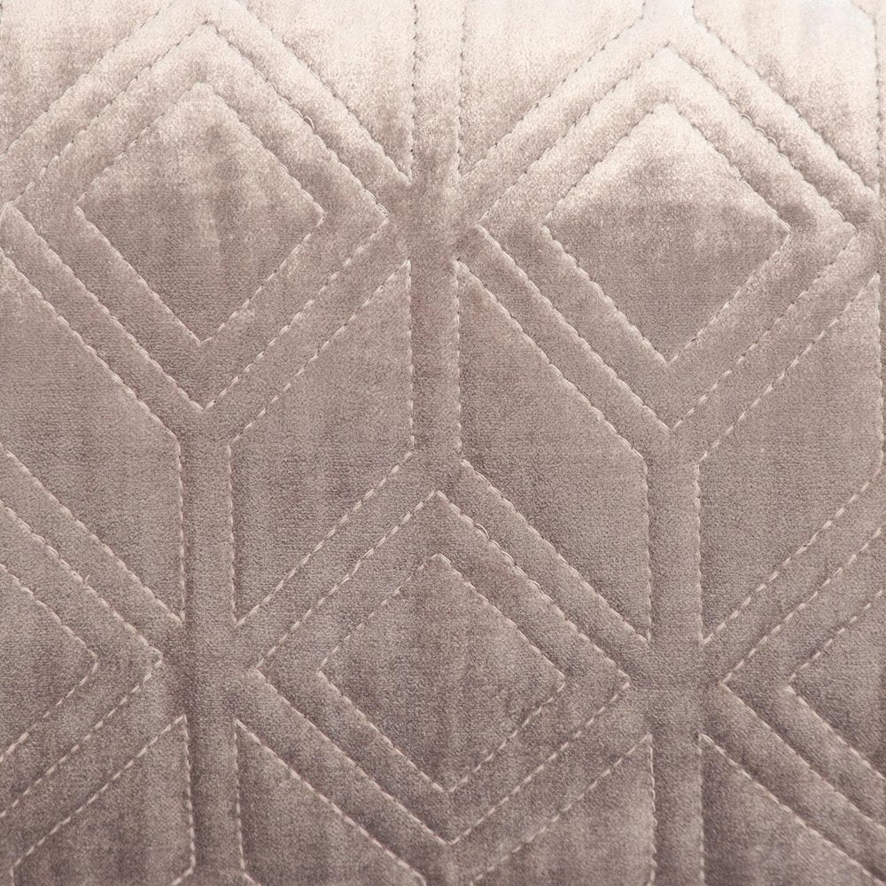 12" X 24" Taupe Lumbar Geometric Diamonds Cotton Blend Throw Pillow