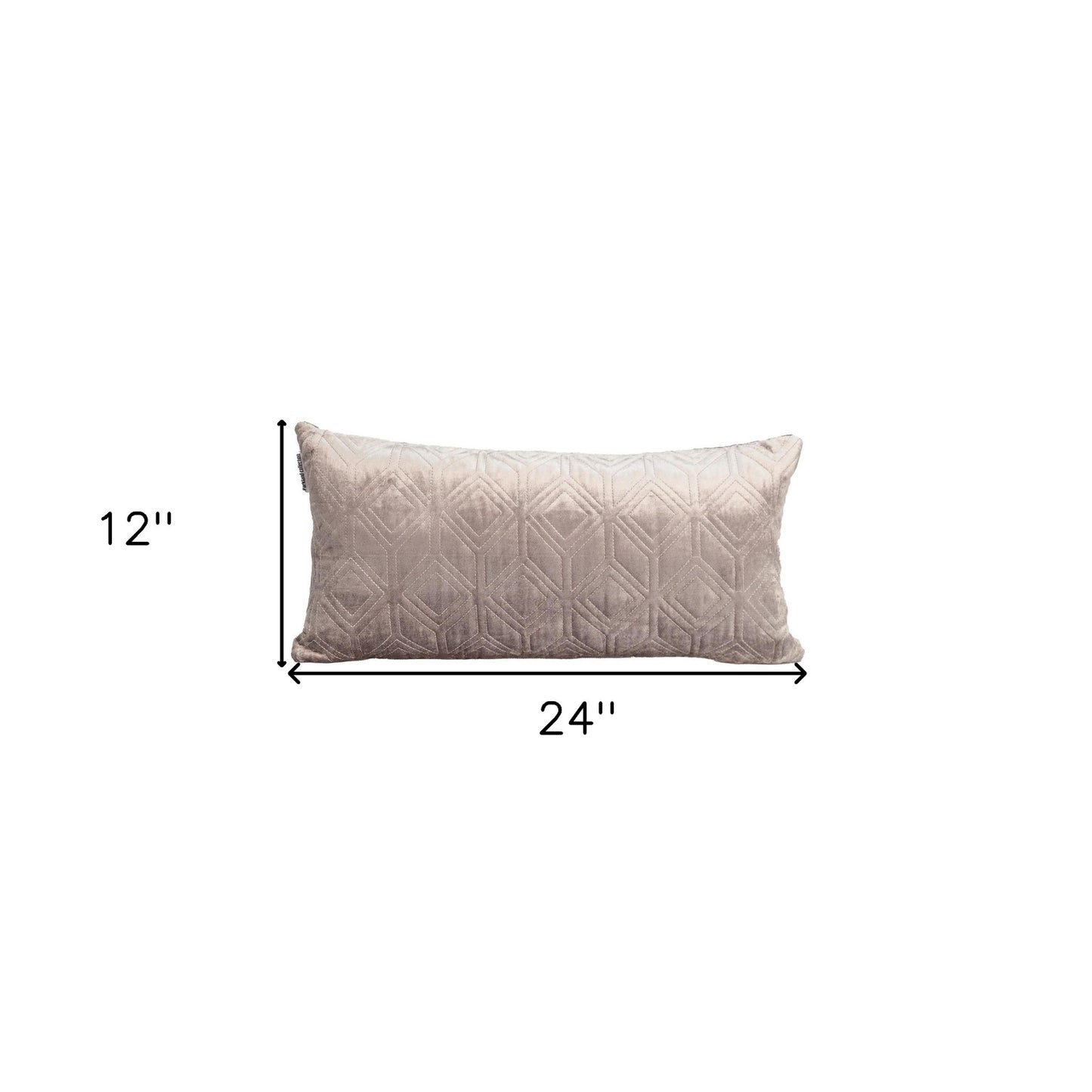 Tufted Diamonds Taupe Velvet Lumbar Accent Pillow