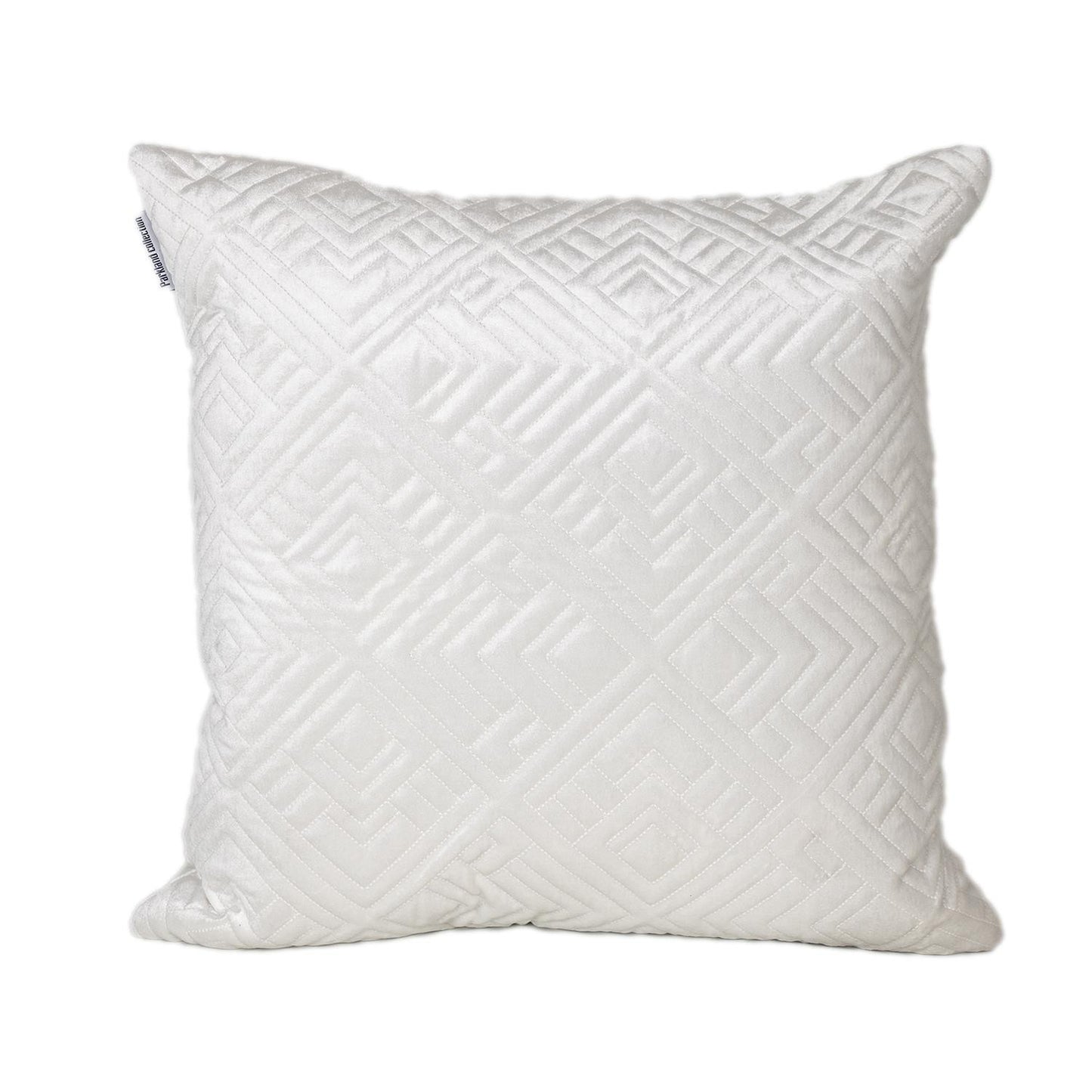 20" White Cotton Blend Throw Pillow