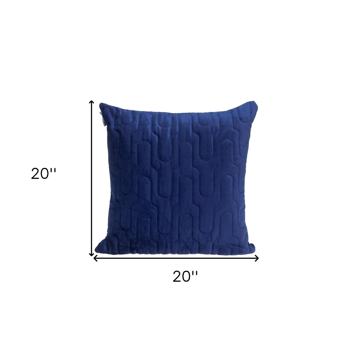 Geometric Lush Quilted Blue Throw Pillow
