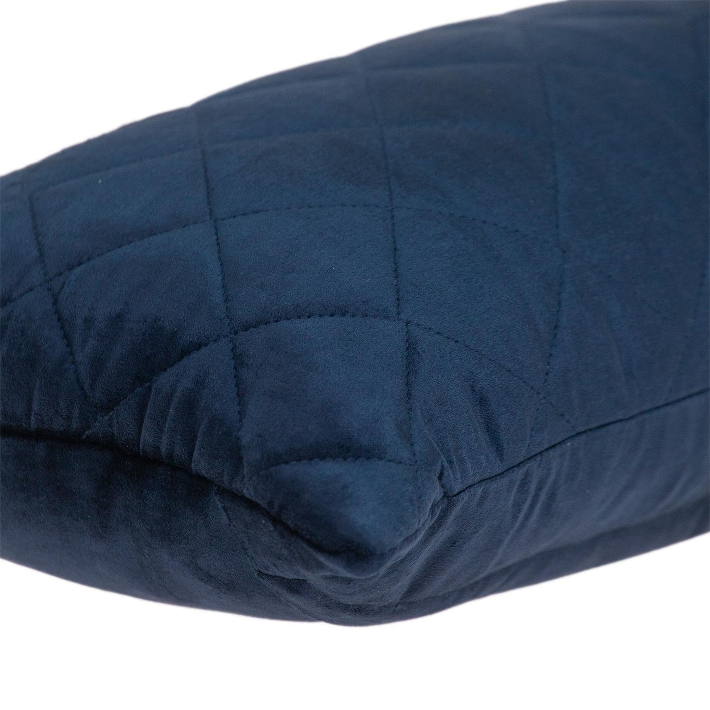 Tufted Diamond Navy Transitional Lumbar Pillow