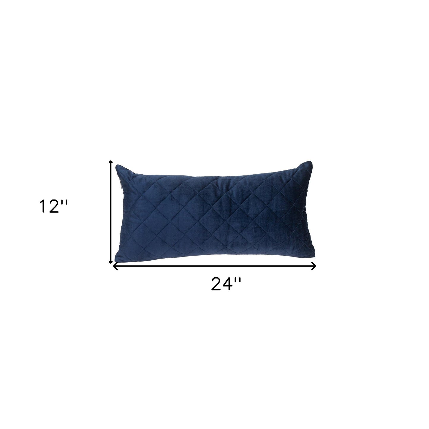 Tufted Diamond Navy Transitional Lumbar Pillow