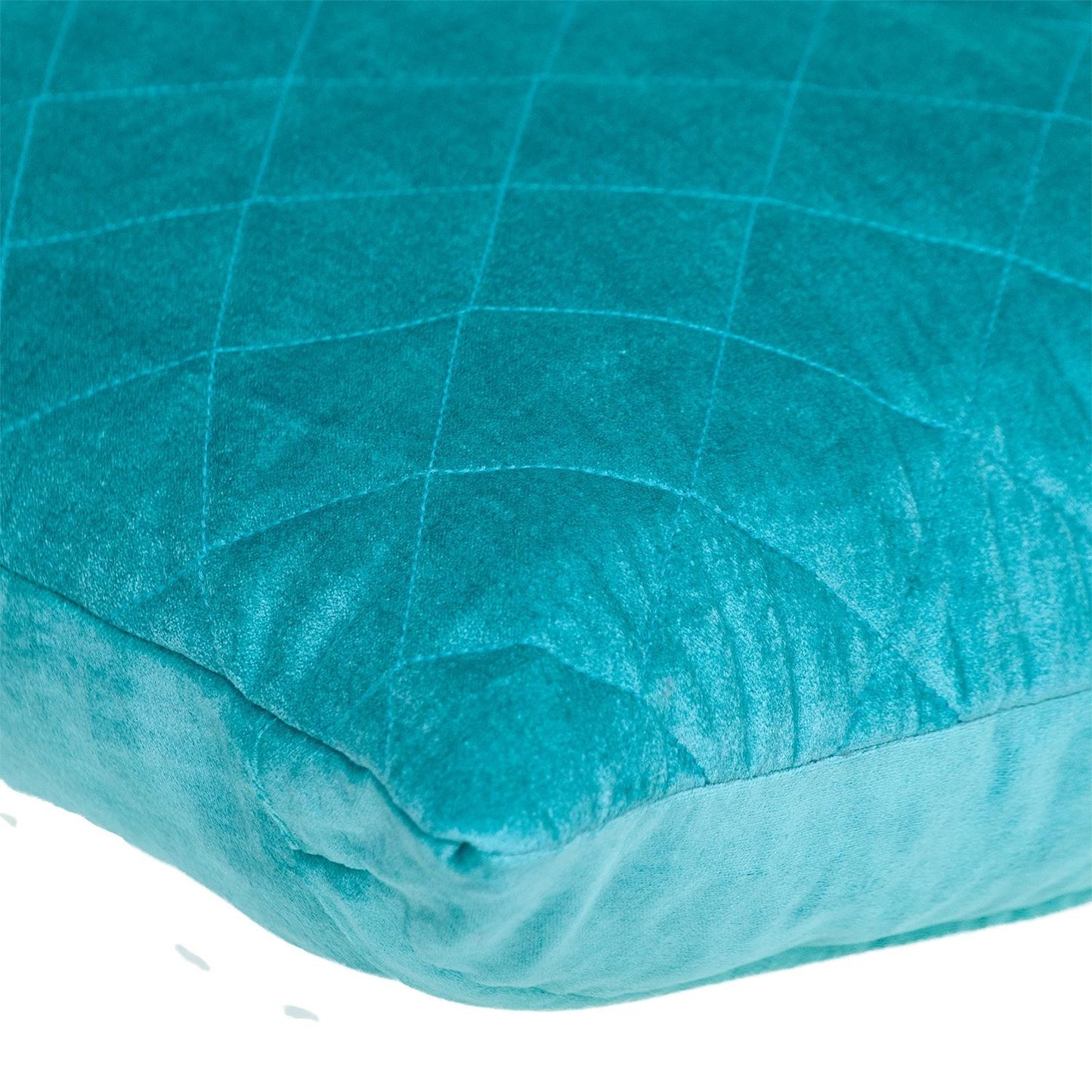 Tufted Diamond Aqua Transitional Square Pillow