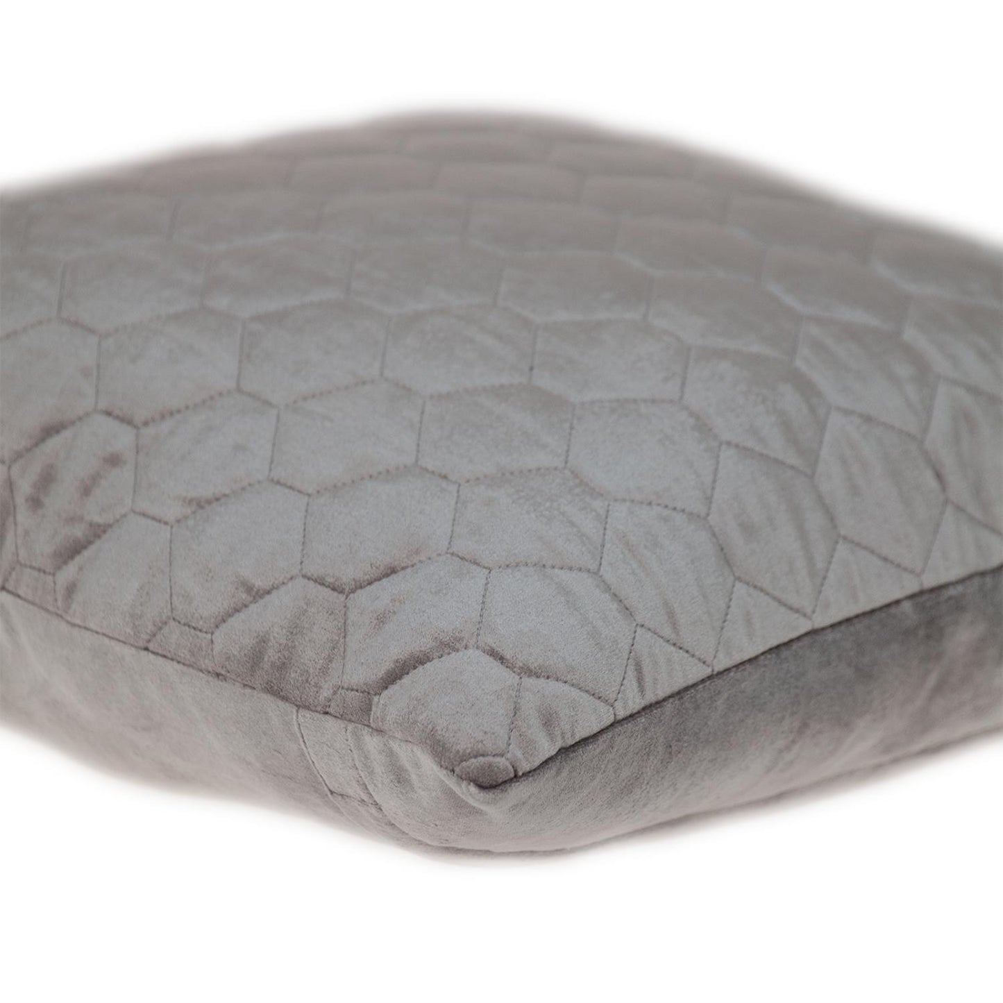 Taupe Tufted Velvet Quilted Throw Pillow