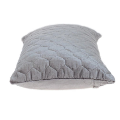 Taupe Tufted Velvet Quilted Lumbar Throw Pillow