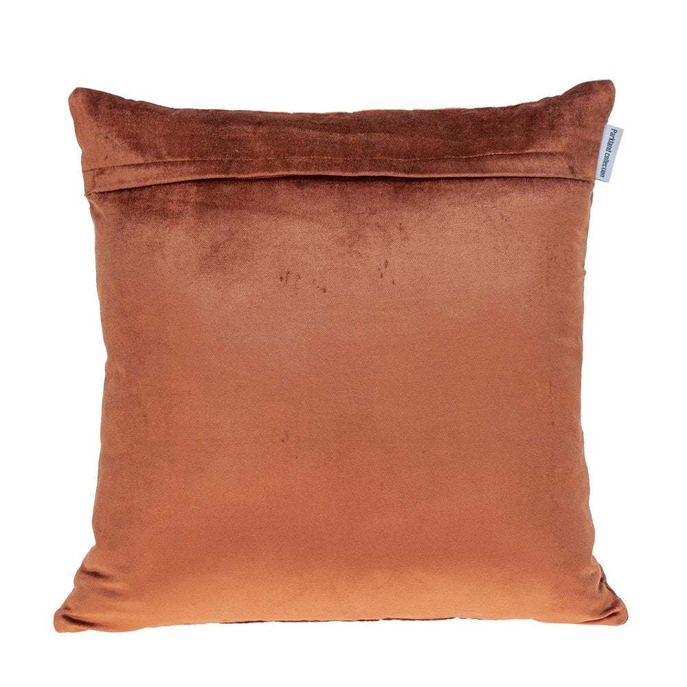 20" Burnt Orange Quilted Honeycomb Velvet Throw Pillow