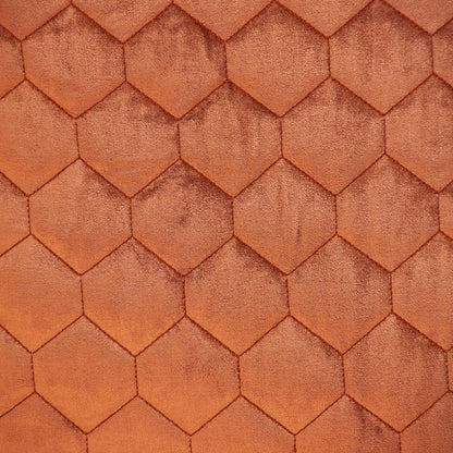 20" Burnt Orange Quilted Honeycomb Velvet Throw Pillow