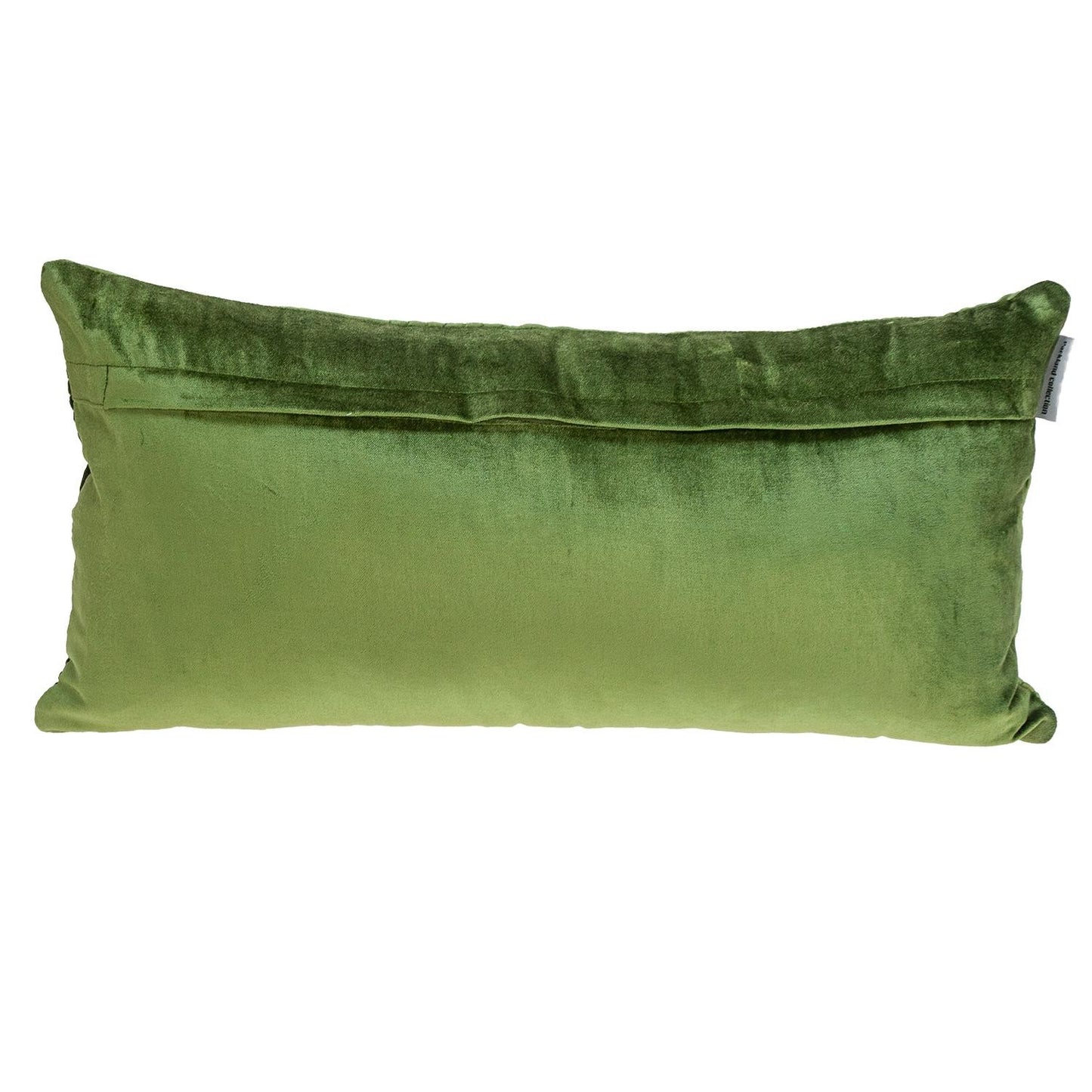 Quilted Velvet Olive Lumbar Throw Pillow