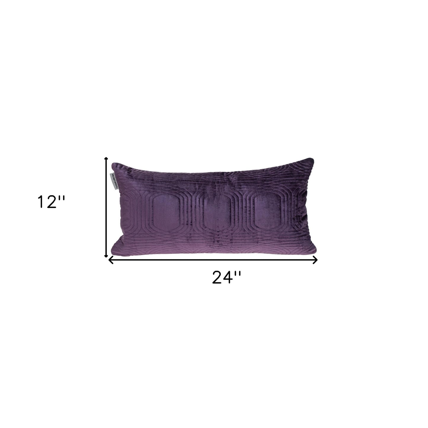 12" X 24" Purple Cotton Blend Throw Pillow