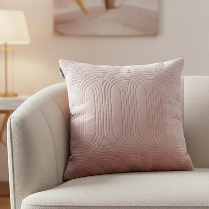 20" Pink Cotton Blend Throw Pillow