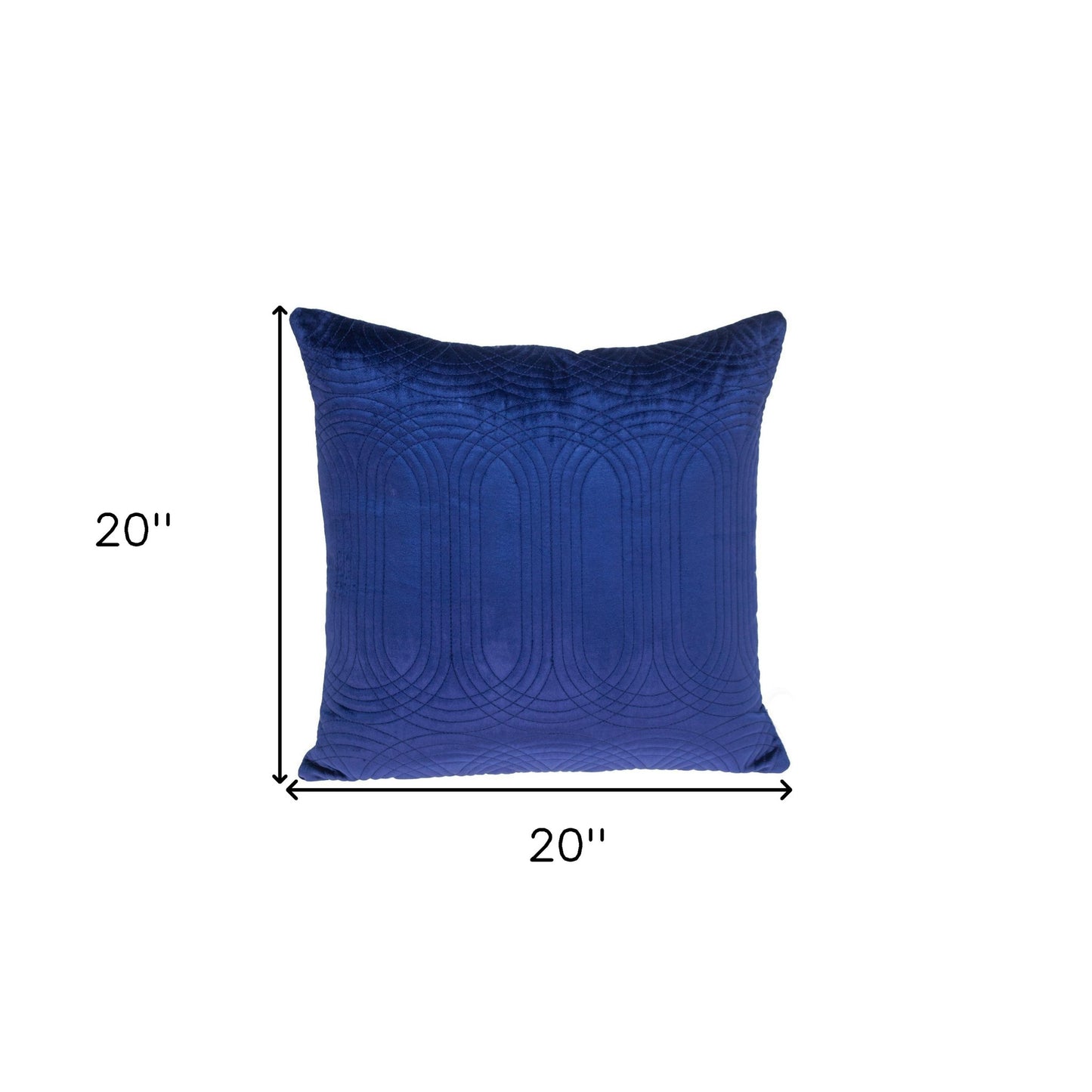 20" Blue Cotton Blend Throw Pillow