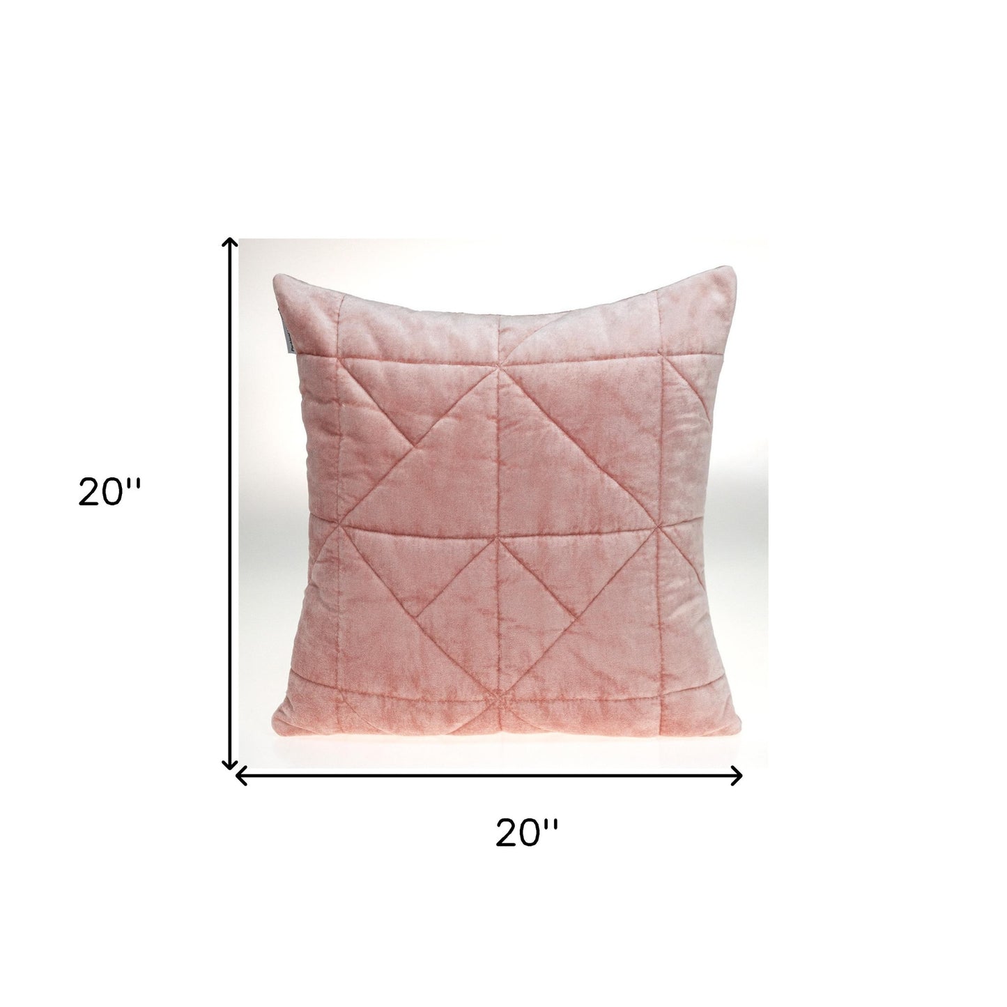 Pink Chunky Geo Stitched Velvet Decorative Throw Pillow