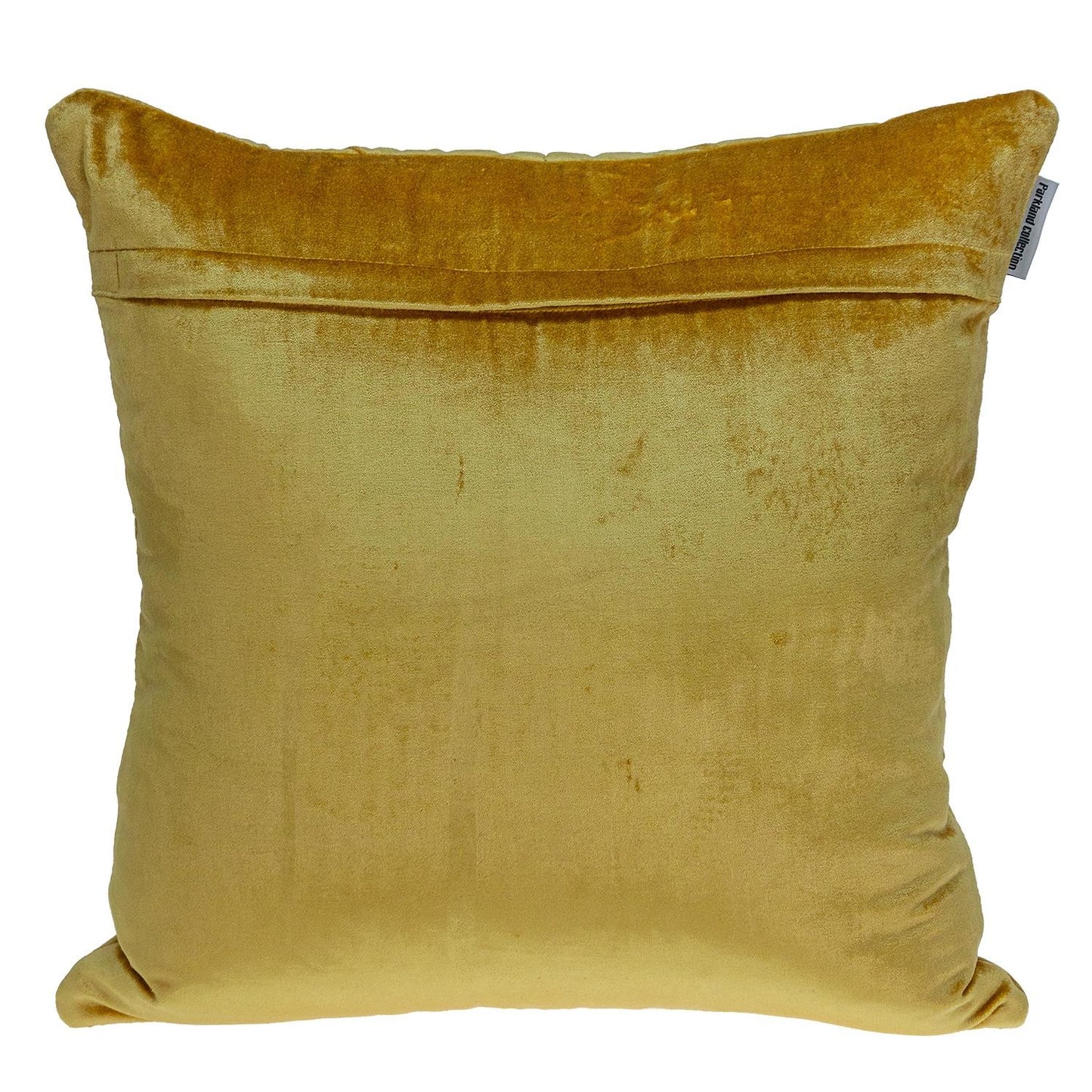 Yellow Chunky Geo Stitched Velvet Decorative Throw Pillow