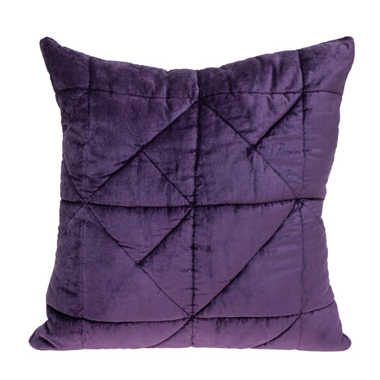 Purple Chunky Geo Stitched Velvet Decorative Throw Pillow