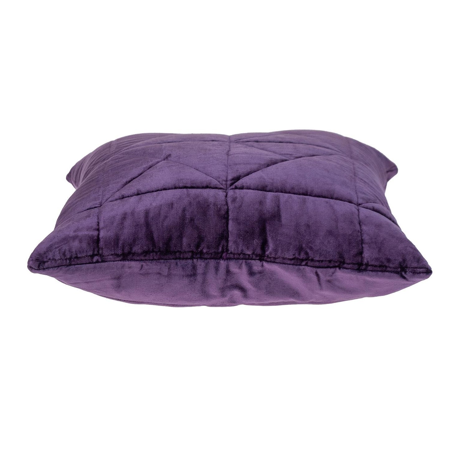 Purple Chunky Geo Stitched Velvet Decorative Throw Pillow