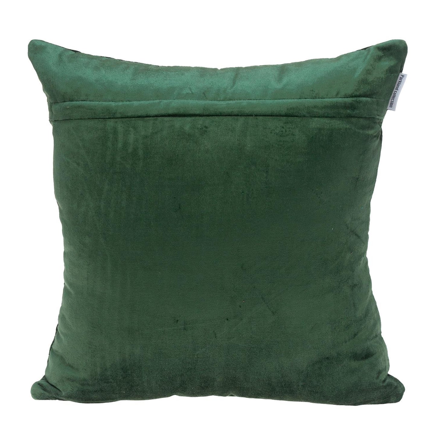 Green Chunky Geo Stitched Velvet Decorative Throw Pillow