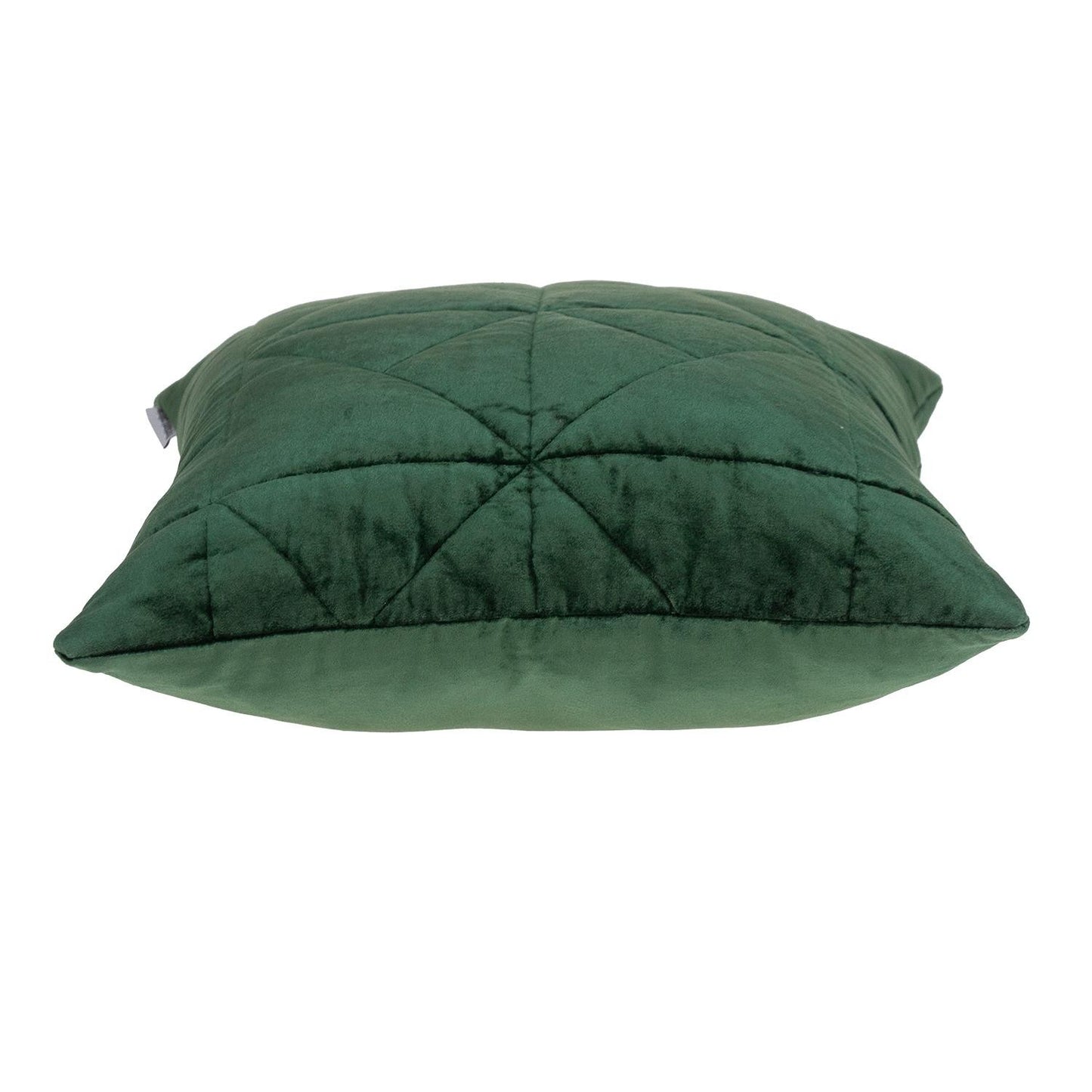 Green Chunky Geo Stitched Velvet Decorative Throw Pillow