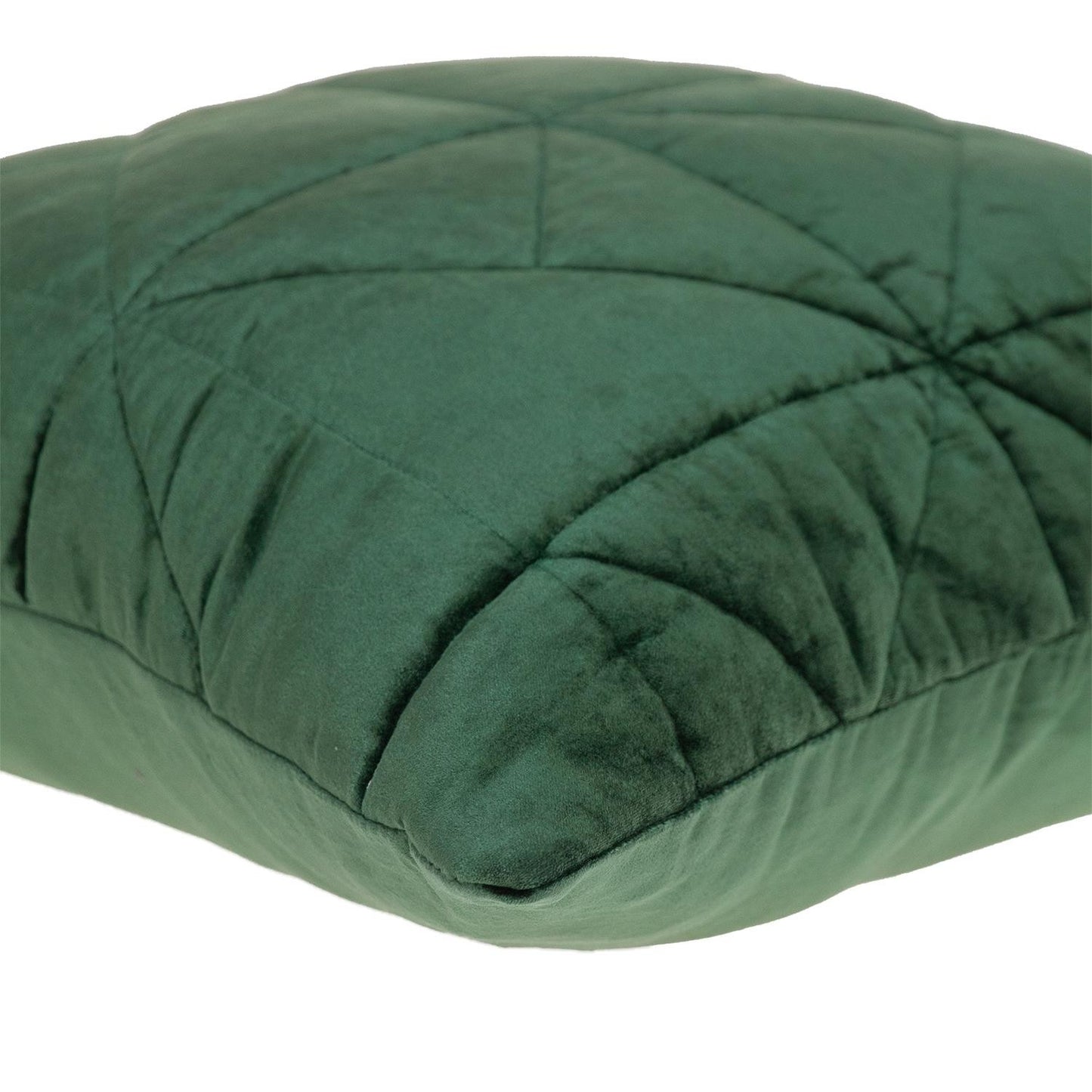 Green Chunky Geo Stitched Velvet Decorative Throw Pillow