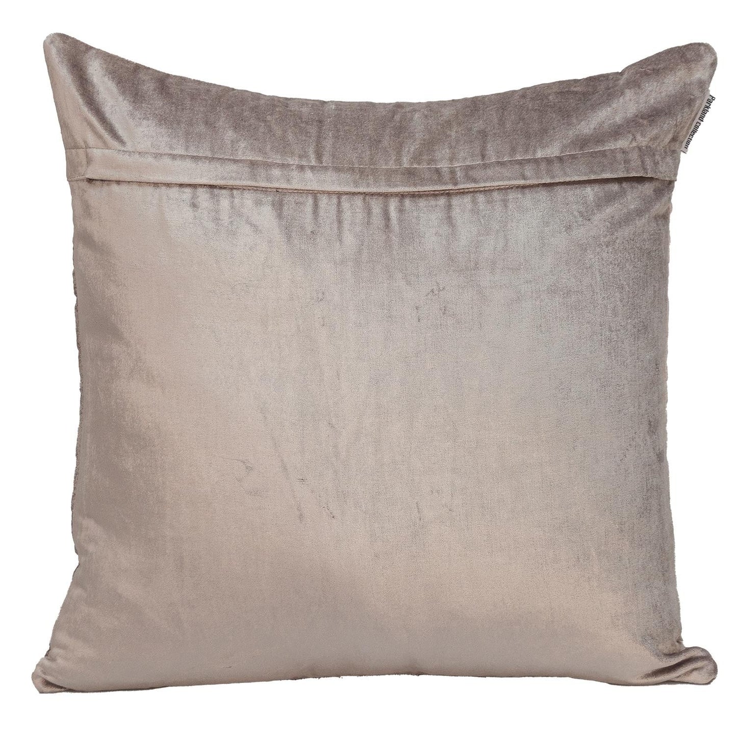 Taupe Velvet Quilted Throw Pillow