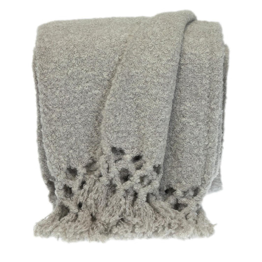 Gray Solid Color Ultra Soft Handloomed Throw Blanket