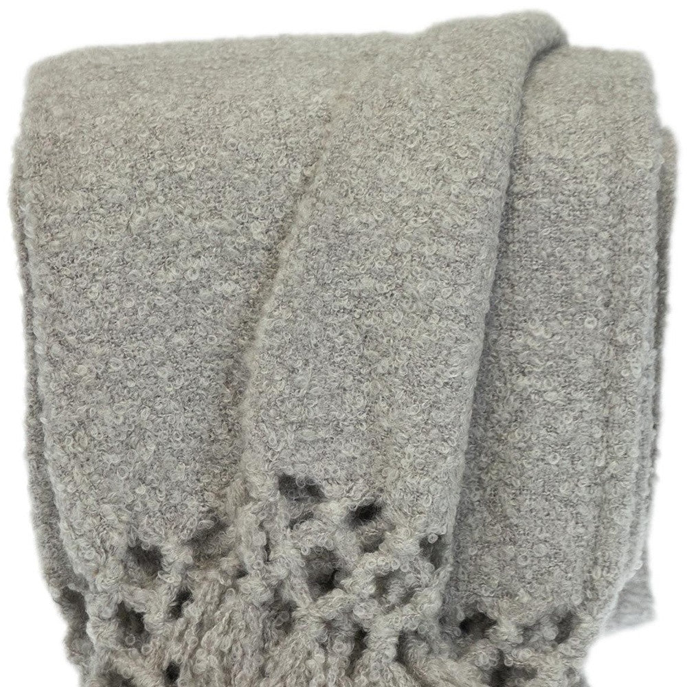 Gray Solid Color Ultra Soft Handloomed Throw Blanket